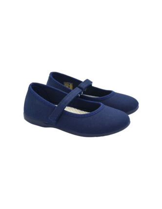 Comprar Bailarinas Lona Azul Marino Con Velcro. ¡Baratas! 🔥