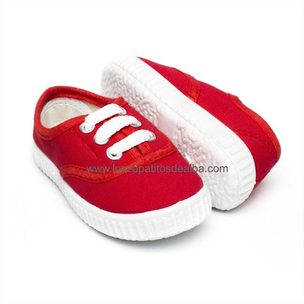 Zapatillas Lona Roja básica (4)