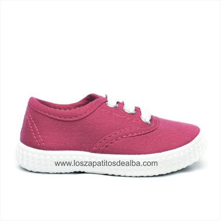 Zapatillas Lona rosa Fuscia básica. ✔ Muy chulos | ZapatitosDeAlba