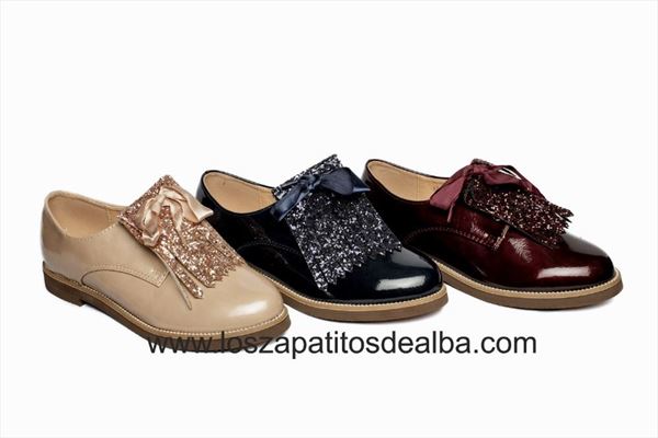 Zapato Niña Burdeos Charol Blucher Inglés (5)
