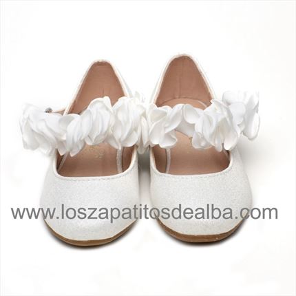 Zapatos Niña Comunión Blanco Modelo Tiara Brillo ▷baratos◁