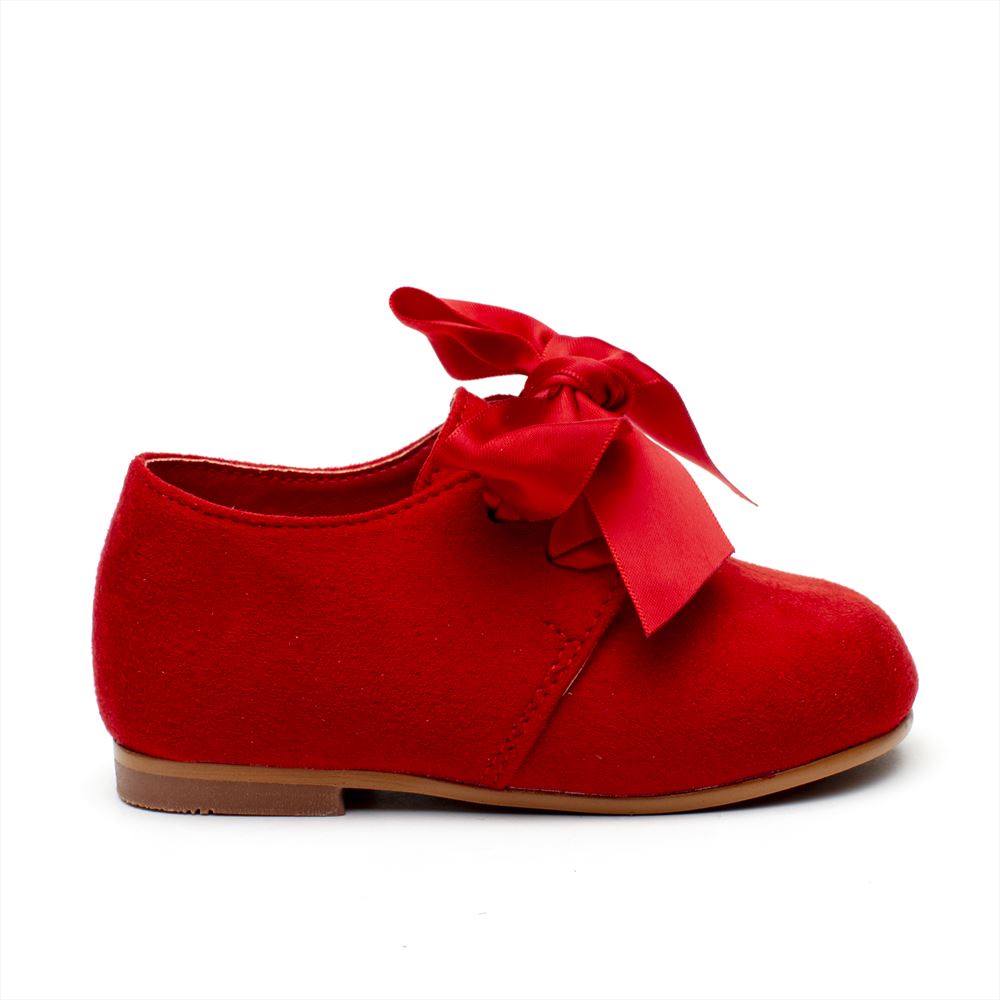 Zapatos Niña Rojo Lazo 🥇 ZapatitosDeAlba