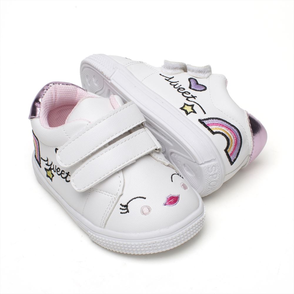 Zapatillas de deporte COQUETA para niñas con diseño de purpurina (bebé/niño  pequeño/niño grande), color blanco