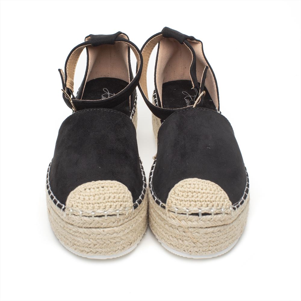 Comprar Alpargatas Negras Con Plataforma Midi. Baratas🥇