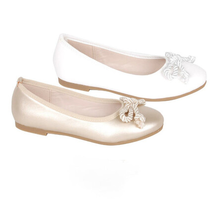 Bailarinas Comunion Blancas Doradas