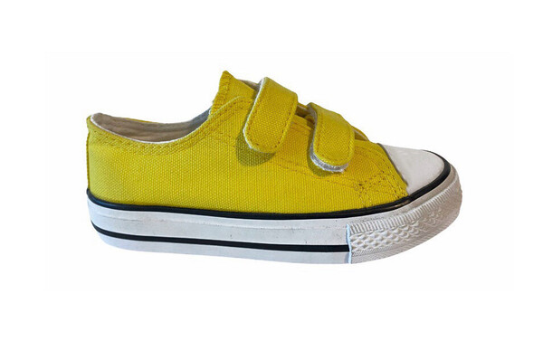 Zapatillas Lona Niña Amarilla Con Velcro