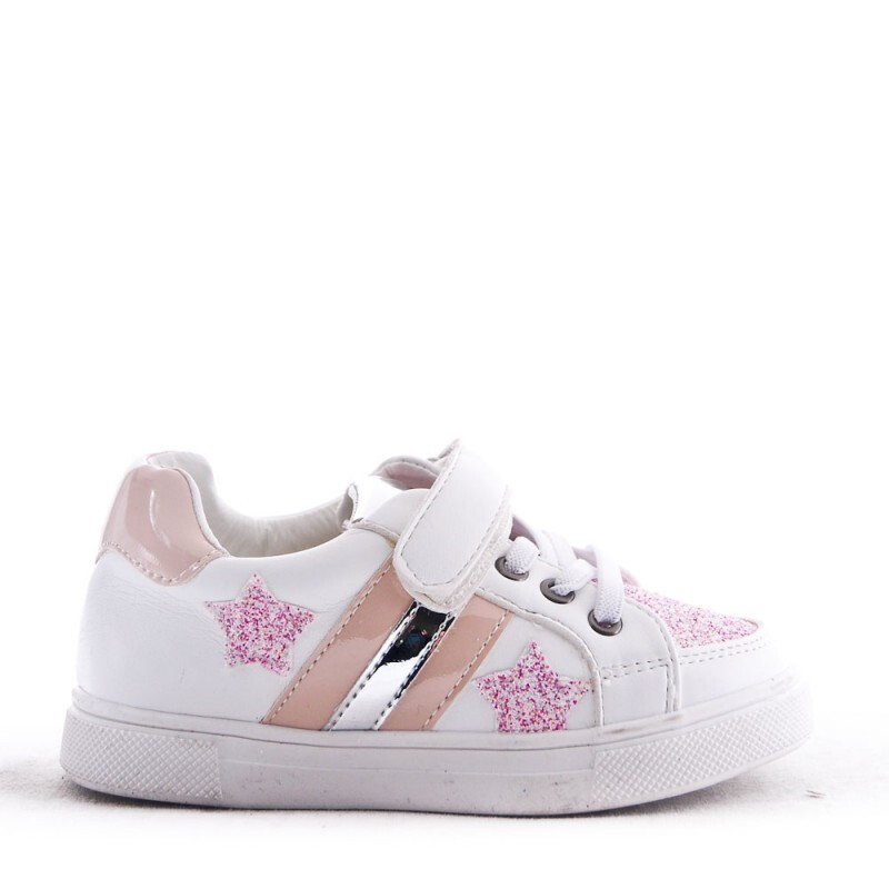 Comprar Zapatillas Deportivas Niña Blanca Con Velcro Estrella Glitter 🌟👸r