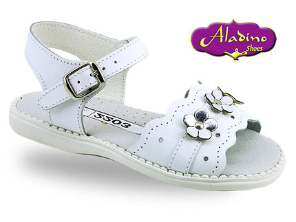 Sandalias Niña Blanca Plata Aladino