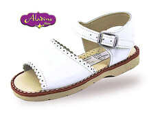 Sandalias Niña Blancas Piel Lisa Aladino