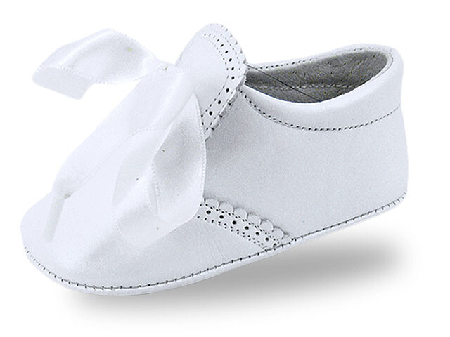 Lacofia Zapatos Blancos del Bautizo de la Suela Blanda Antideslizante del bebé niños con Cruzados Bordados Blanco 