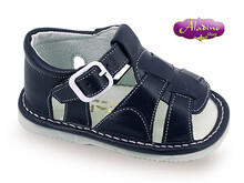Sandalias Bebe Niño Piel Azul Marino Primeros Pasos