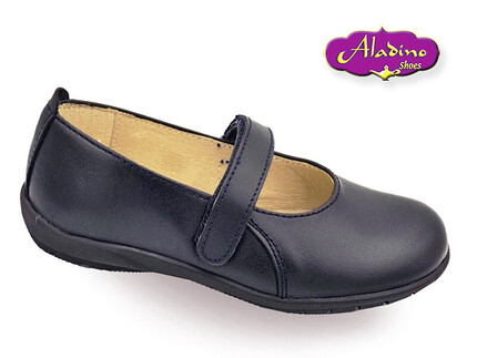 Zapato Niña Colegial Negro Velcro Aladino