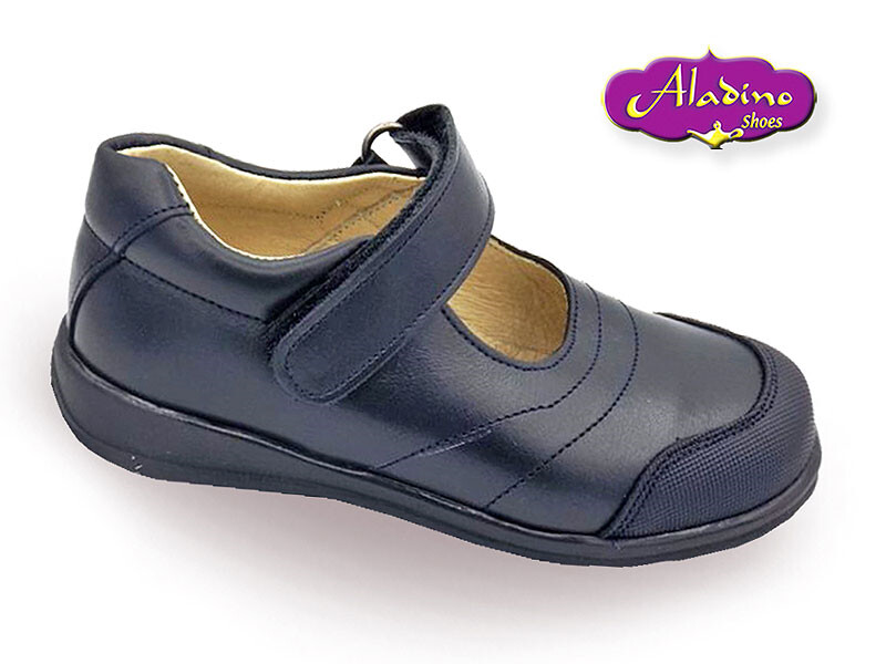 Comprar Zapato Colegial para Niños con Velcro Baratos Azul Marino