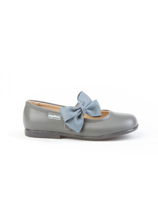 Comprar Merceditas Niña Piel Gris Velcro Angelitos