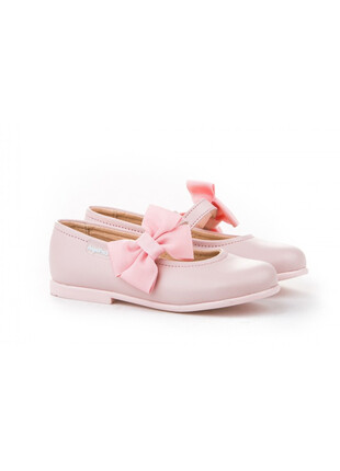 Merceditas Niña Piel Rosa Velcro Angelitos