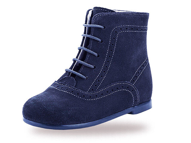 Botas Pascualas Niña Charol Piel Marino AngelitoS - MiniVillena Calzados