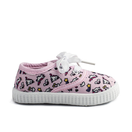 Zapatillas Niña Lona Bebe Rosas Modelo Unicornio