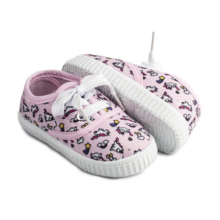 Zapatillas Niña Lona Bebe Rosas Modelo Unicornio
