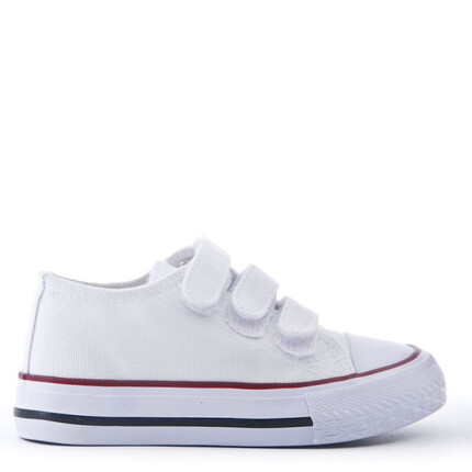 Comprar Zapatillas Lona Niño Blanca Con Velcro. Envio Gratuito🛻🔥