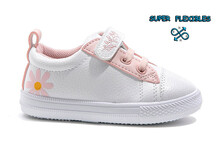 Deportivas Bebe Niña Barefoot Blanca y Rosa Modelo Margarita