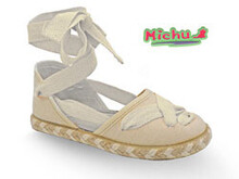 Alpargatas Niña Beige Modelo Fallas Con Cintas