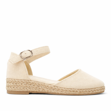 Alpargatas Niña Beige Esparto Cuña Baja