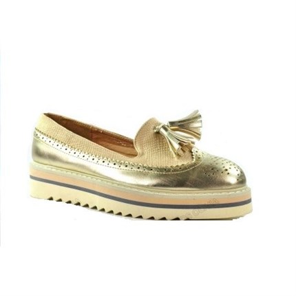 Zapatos plano mujer cuña modelo Dorado