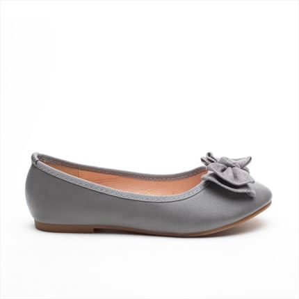 Comprar Bailarinas de Niña Gris Modelo Moña【Al mejor precio】
