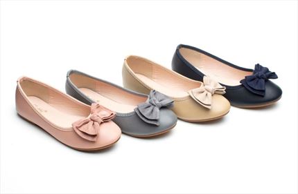 Comprar Bailarinas de Niña Gris Modelo Moña【Al mejor precio】