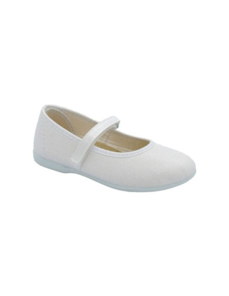 Comprar Bailarinas Lona Blanca Con Velcro . Lonas Niña Baratas 🔥