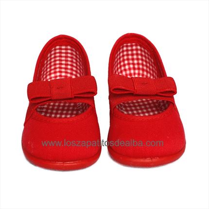 Comprar Bailarinas niña lona roja modelo Dama  ▷baratos◁