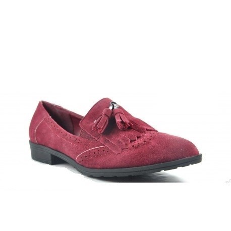 Blucher mujer burdeos modelo Oxford (1)