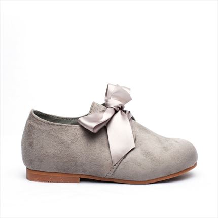 Comprar Blucher niña Gris Lazo ▷baratos◁   ZapatitosDeAlba