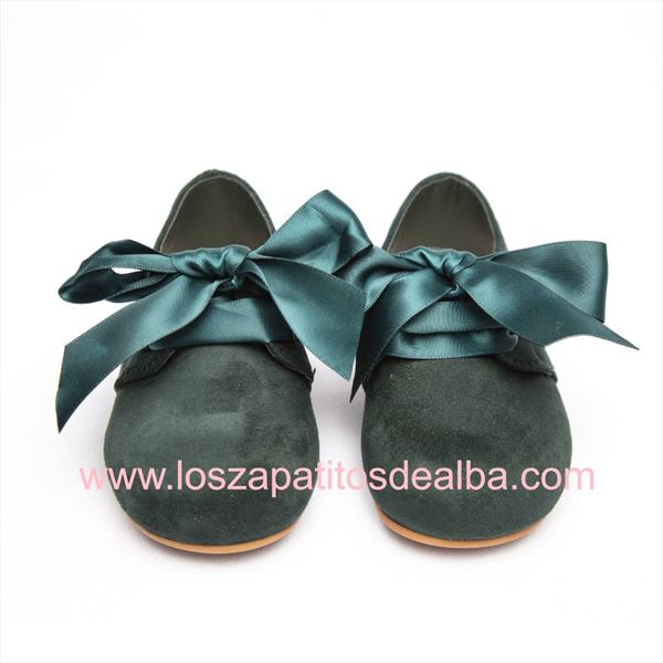 Zapato Niña Verde Blucher Lazo (2)