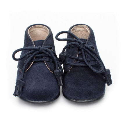 Botas Bebe Azul Marino Modelo Cordon