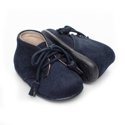 Botas Bebe Azul Marino Modelo Cordon