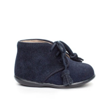 Botas Bebe Azul Marino Modelo Cordon