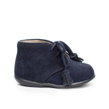 Botas Bebe Azul Marino Modelo Cordon