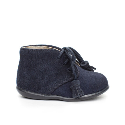 Botas Bebe Azul Marino Modelo Cordon