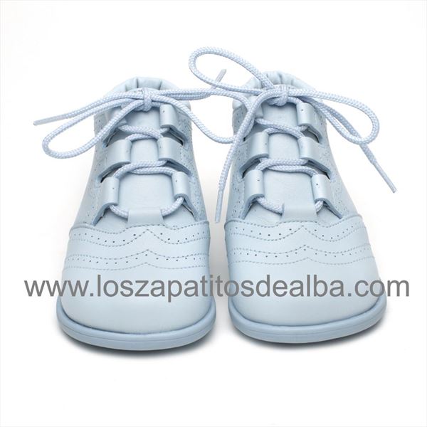 Botas Bebe Inglesitos Celeste Piel Primeros Pasos (2)