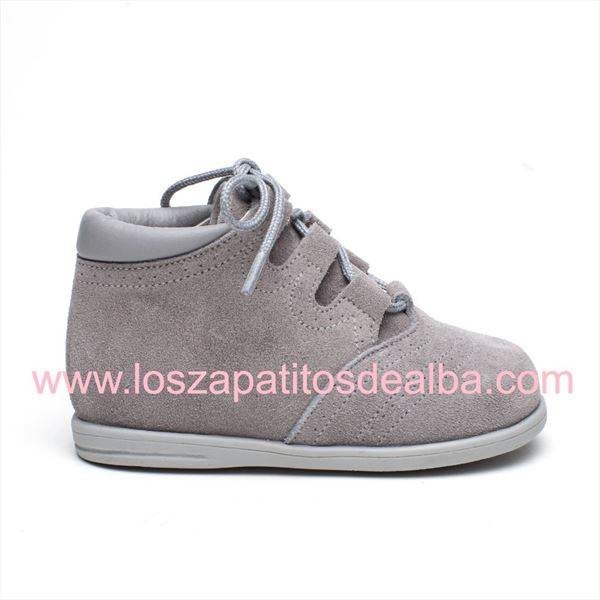 Botas Bebe Inglesitos Gris Serraje Primeros Pasos