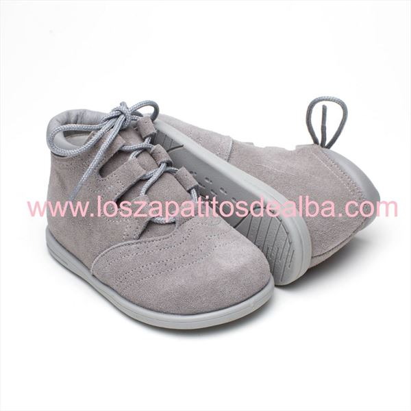 Botas Bebe Inglesitos Gris Serraje Primeros Pasos (2)