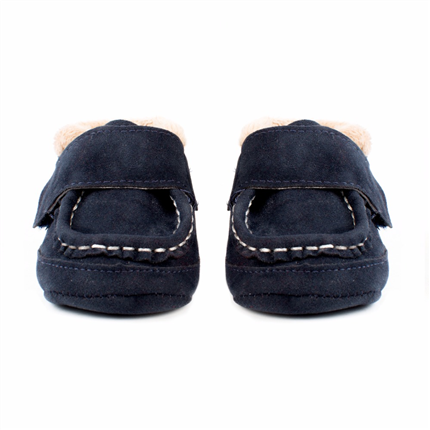 Botas Bebé Niña azul marino pespunte