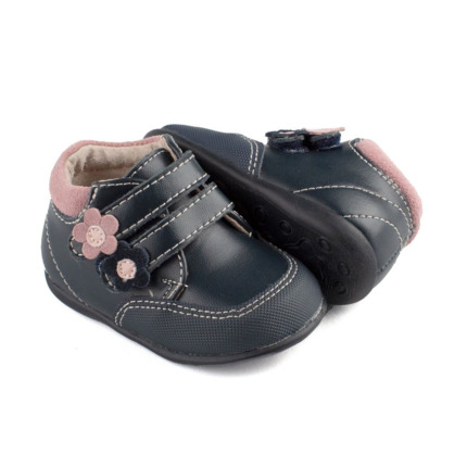Botas Bebe Niña Piel Marino Primeros Pasos