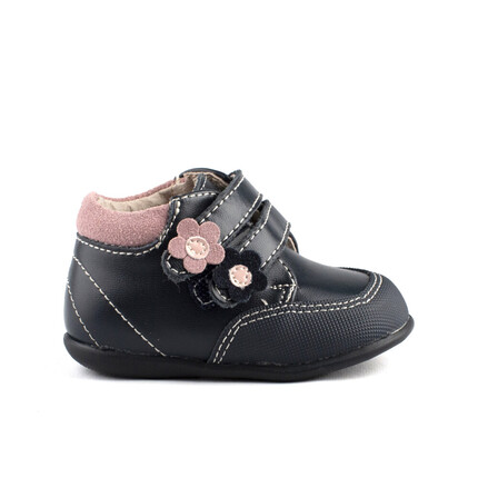 Botas Bebe Niña Piel Marino Primeros Pasos
