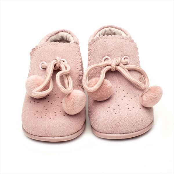 Botas Bebe Rosa Pompones