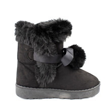 Botas Niña Australianas Negras Pompones