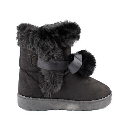 Botas Niña Australianas Negras Pompones