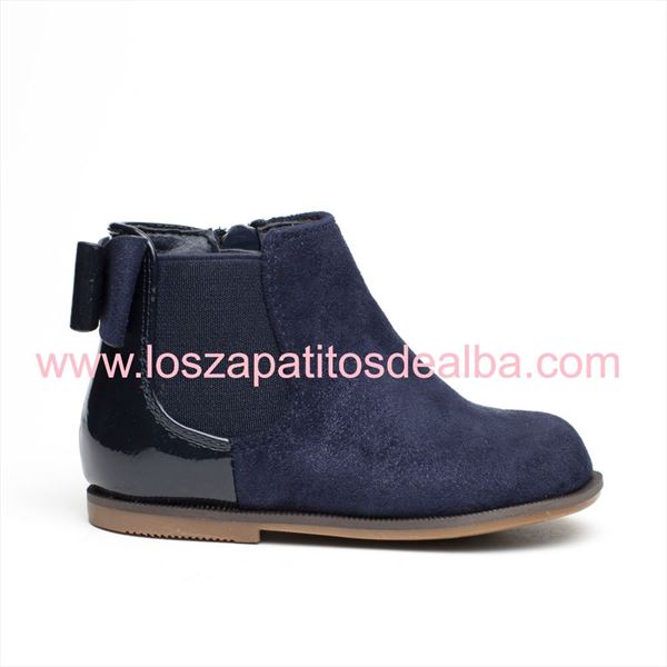 Botas Niña Azul Marino Lazo Talonera