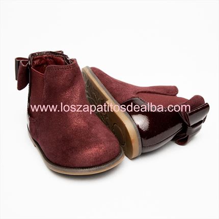 Comprar Botas Niña Burdeos Lazo Talonera▷baratos◁